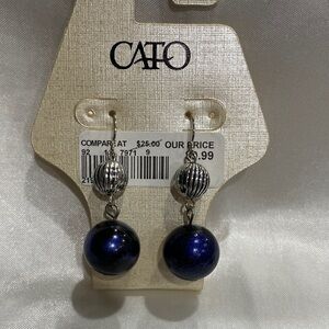 Cato Metallic Blue and Silver Ball Earrings